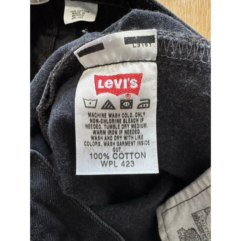 Levis 501 Original Fit Jeans Mens 34x32 Faded Black Denim Straight Button Fly